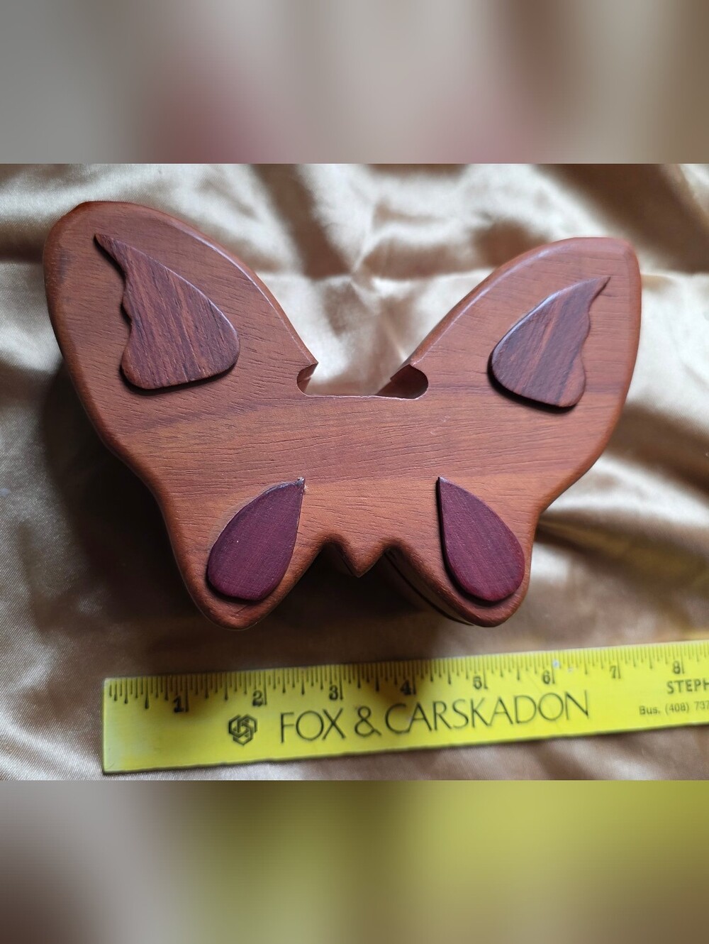 Handmade Wooden Butterfly Puzzle Box - Brown with Mahogany And Rosewood Accents